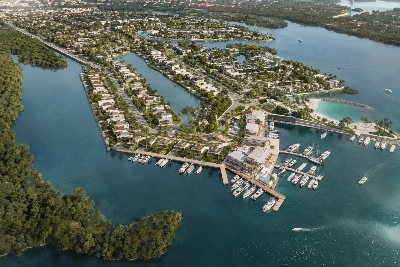 Waterfront Plan, aerial render