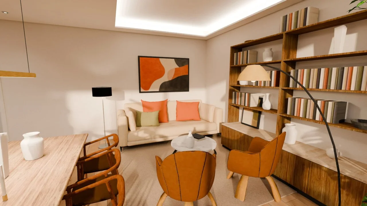 The living in the 3D walkthrough
